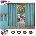 Light-Filtering Teal Curtain Panels with Rust-Proof Grommets, 54"x84" (Set of 2)