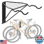 WALMANN Wall Mounted Horizontal Bike Rack, Foldable Space Saving Bicycle Stor