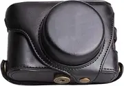 [HAUAGEZWU] Leather Camera Hard Cover Case Bag Protector Shoulder Strap Fit for Fujifilm Fit for Fuji X100 X100S X100T(Black)