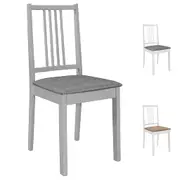 2/4x Solid Wood Dining Chairs with Cushions Dinner Seat Multi Colours vidaXL