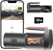 Dash Cam Front with 32G SD Card,1080P WiFi Car Driving Recorder,1" mini screen,Night Vision,170°Wide Angle,WDR,G-Sensor,Parking Monitor,Loop Recording, App Control,Dash Camera for Cars,Taxi