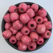 16mm Light Pink Macrame Wood Beads 6mm Hole Wooden Dreadlock Craft Bead 25pcs