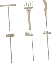 TEHAUX 1 Set Mini Sand Painting Rakes Candle Sand Decor for Cactus Kit Sand Paper Wok Crepe Zen Garden Rake Mini Rake Flipper Plants Artificial Sand Rake Sand Griddle Lid Bamboo