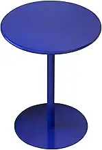 Outdoor Bistro Table, Round Bar Height Table with Black Leg & Metal Base, Side End Table Pub Cafe Dinner Room Compact Cocktail Furniture Table(48x62cm)