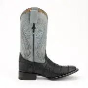 Ferrini Pinto Patchwork Ostrich Square Toe Cowboy Mens Black Western Cowboy Boo