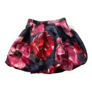 Amy Byer Big Girls Short Skirt Pull On Woven Red Giant Floral Zipper Size 14 New