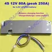 12V 4S 80A PCM BMS Peak 250A for LiFePO4 battery pack inverter backup power