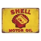 Tin Metal Sign SHELL MOTOR OIL AUTO 20x30cm Rustic Vintage