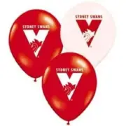 Sydney Swans Official AFL Pkt 25 Team Logo & Colours Balloons Double Sided Print