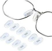 5 pairs Eyeglass Nose Pads Covers, Slip-on Silicone Eyeglasses Nose Pads, Soft Nose Piece Pads for Glasses Repair Kit, Anti-Slip Eyewear Protective Covers for Nose Bridge Pads (White, One size)