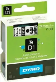 Dymo D1 Standard 24mm Label Tape Gloss Tape Black on White for Dymo LabelPoi