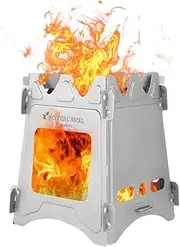 Camping Wood Stove Portable Folding Lightweight Wood Burning Backpacking Stove for Survival Cooking Picnic Hunting