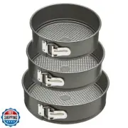 Ecolution Bakeins 3 Piece Springform Pan Set, Gray, 8”, 9”, and 10” Set