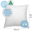 4 x Aus Made Memory Resistant Cushion Inserts Pillow Polyester Fibre 40x40CM