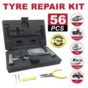 56PCS Tyre Puncture Repair Recovery Kit Heavy Duty 4WD Offroad Plugs Tubeless