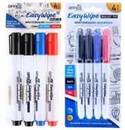 8x New Whiteboard Markers Bullet Tip Black Blue Red Colours Home Office School