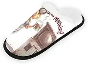 RPLIFE Men Spa Slippers, a Beautiful Unicorn with a White Mane and Travel Slippers Hotel Soft Slippers Guest Comfortable House Slippers for Women