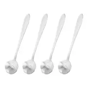 4Pcs 5" Stainless Steel Rose Spoons Coffee Spoon Small Teaspoon, Silver