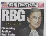 New York Post Newspaper Ruth Bader Ginsburg September 19 2020