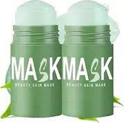 Green Tea Deep Cleanse Mask, Green Tea Face Mask Stick, Clay Stick for Men and Women (2PCS)