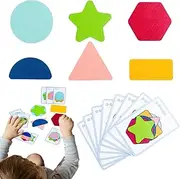 Shape Matching Puzzle | Wooden Educational Learning Matching Maze - Preschool Sorter, Fun Smooth Geometry Sorting Stacking Toy