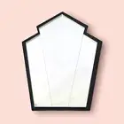 Art Deco Pentagon Fan Shaped Acrylic Mirrors with a Colour Frame & Hooks