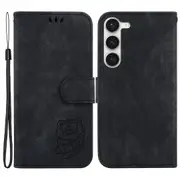 For Samsung Galaxy S23+ Imprint Shockproof Case Wallet Stand Leather Phone Cover