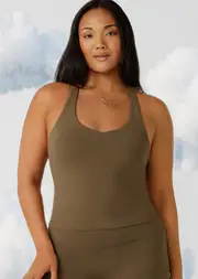 [Lorna Jane] Liberty Tank Top Bra Combo in Brown, Size - Small S Hazel