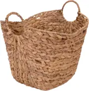 ML-4002 Tall Water Hyacinth Wicker Basket with Handles | Natural, Brown, Natural