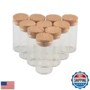 25ml Glass Vials Jars Test Tube with Cork Stopper Empty Glass Transparent Cle