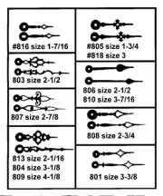 12 sets Clock Hands Black Hour & Minute hands for battery operated clocks