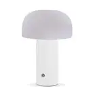 LED Mushroom Table Lamp 3 Color Dimmable Touch Lamp USB Rechargeable (White)
