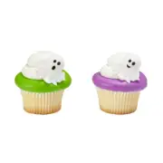 Flying Ghosts Cupcake Rings (24 Pieces) Halloween Themed Cake Decor Cake Topper