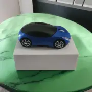 Blue Slim Wireless Mouse Cool 3D Sports Car Ergonomic Optical Mouse W Battery