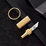 Outdoor EDC Mini Portable Brass Knife Pocket Keychain Pendant Paper Cutter Blade