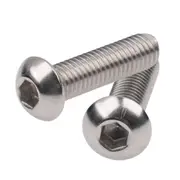 Hex Socket Button Cap Head Screws Bolts, M8 x 30mm 304 Stainless Steel Metric, Hexagon Coarse Threaded Machine Fully Thread Allen SUS Storage