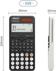 OSALO Scientific Calculator 252 Functions 2-line Display Solar Battery Powered for Secondary School
