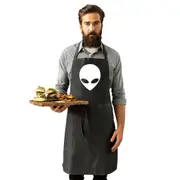 Alien Head White - Funny Novelty Kitchen Adult Apron