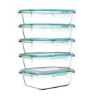 Classic Cuisine Food Storage Glass Container Airtight BPA Free Meal Prep 5-Pack
