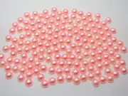 2000 Pink Acrylic Half Pearl Flatback Round Bead 4mm Nail Art Tips Scrapbook