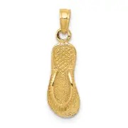 14K Yellow Gold 3D Single Flip-Flop Pendant