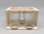 Libbey Glass Set of 4 Bolero Clear Frosted Dots 6 oz Cooler Juice Glasses