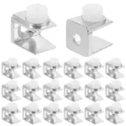 20 Pcs Fixed Bracket Glass Mounting Brackets Clamp Support Shelf