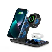 3-in-1 Fast Charging Station 15W Wireless Charger Charging Dock for iPhone/Apple Watch/AirPods