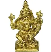 Gangesindia Lord Narasimha Seated with Goddess Lakshmi Brass Statue