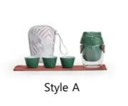 Cute Lucky Cat Tea Set Travel Carrier Bag Teapot 3 Tea Cups Modern Creative Gift