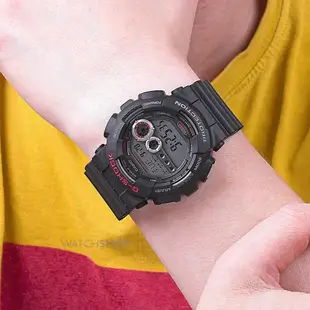 CASIO 手錶 G-SHOCK強悍黑金亮眼GD-100-1 A 高亮度LED防震 全新CASIO公司貨~GD-120 GD-400