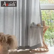 Look Sheer Curtains for Room Thick Tulle Curtain for Door Flax Texture Drapes