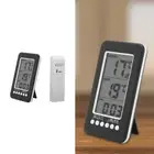 Indoor Outdoor Wireless Humidity Meter Digital LCD Hygrometer Thermometer Clock