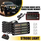 4pcs Amber/White 12LED Pickup Light Bar Strobe Flashing Warning Indicator Light